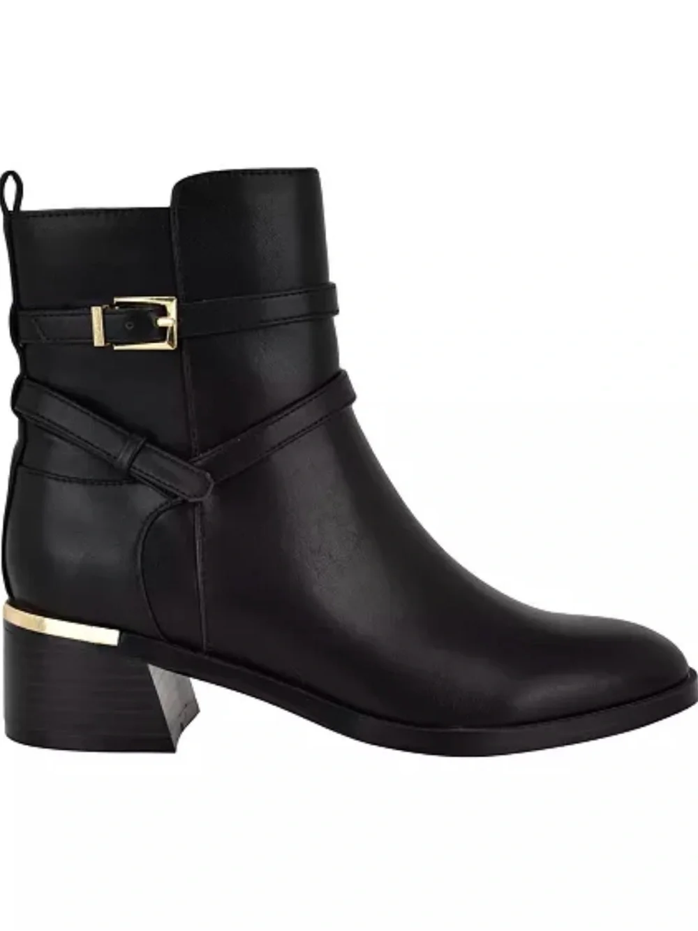 New Calvin Klein Women's Jasen Buckle Strap Block Heel Booties size 8